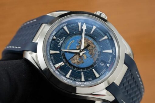 Omega Best Replica Watch Seamaster Aqua Terra Blue Dial Rubber Strap 43mm - Image 4