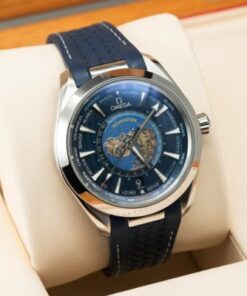 Alternative view of Omega Best Replica Watch Seamaster Aqua Terra Blue Dial Rubber Strap 43mm