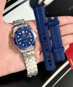 Alternative view of Omega Replica Watch Seamaster Demi Rose Gold Dial Blue VS Factory 42mm