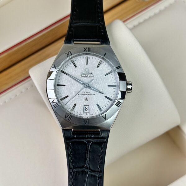Omega Replica Watch Constellation White Dial Leather Strap 41mm - Image 2