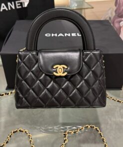 Alternative view of Chanel 23K Kelly Women’s Handbag, Black Glossy Leather, Super Quality 19x13x7cm