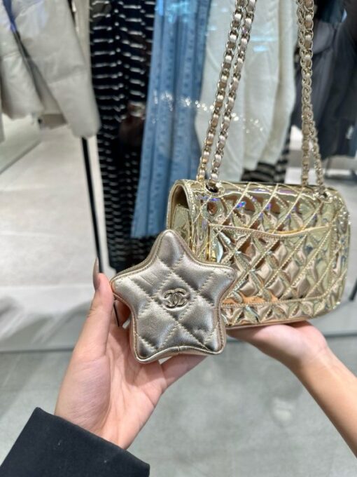 Chanel 24C Women’s Handbag Metallic Gold Like Auth 20x15x4cm - Image 5
