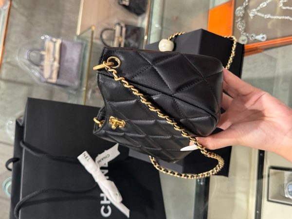 Chanel 24S Super High-Quality Women’s Hobo Handbag Black Chain Strap 20x13x8cm - Image 5