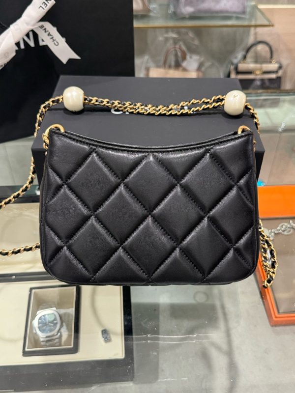 Chanel 24S Super High-Quality Women’s Hobo Handbag Black Chain Strap 20x13x8cm - Image 3