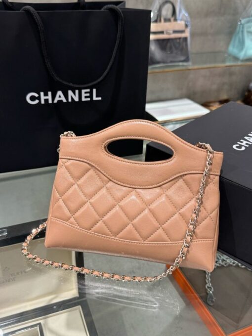 Chanel 31 Mini Like Auth Women’s Handbag Smooth Leather Silver Lock 20×17.5×3.5cm - Image 3