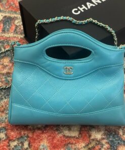 Chanel 31 Mini Like Auth Women’s Handbag Sky Blue 20.5×17.5cm