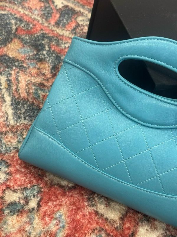 Chanel 31 Mini Like Auth Women’s Handbag Sky Blue 20.5×17.5cm - Image 4