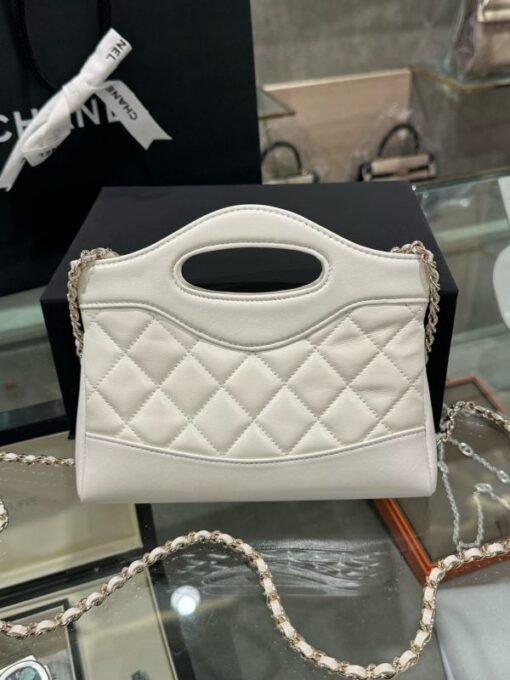 Chanel 31 Mini Super Quality Women’s Handbag White Chain Strap 20×17.5×3cm - Image 4