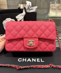 Chanel Classic Women’s Handbag Red Calfskin Rep 11 High Quality 20cm