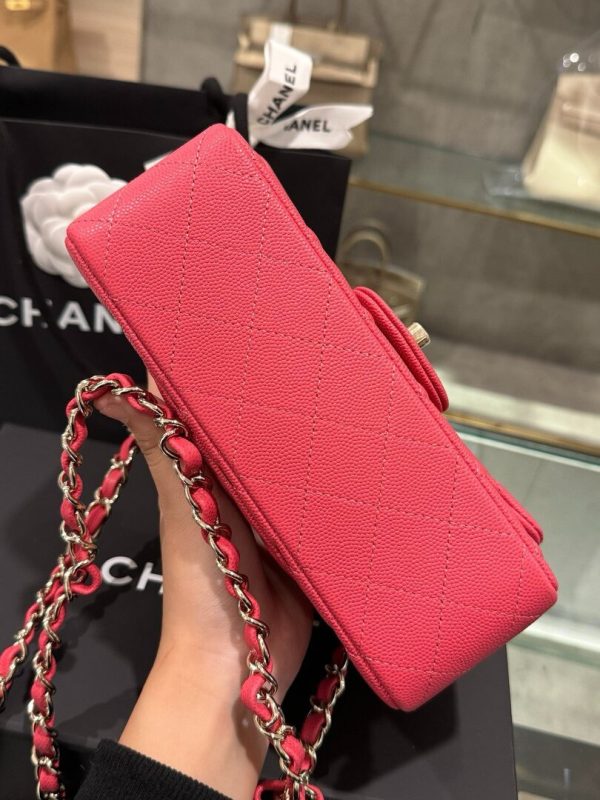 Chanel Classic Women’s Handbag Red Calfskin Rep 11 High Quality 20cm - Image 8