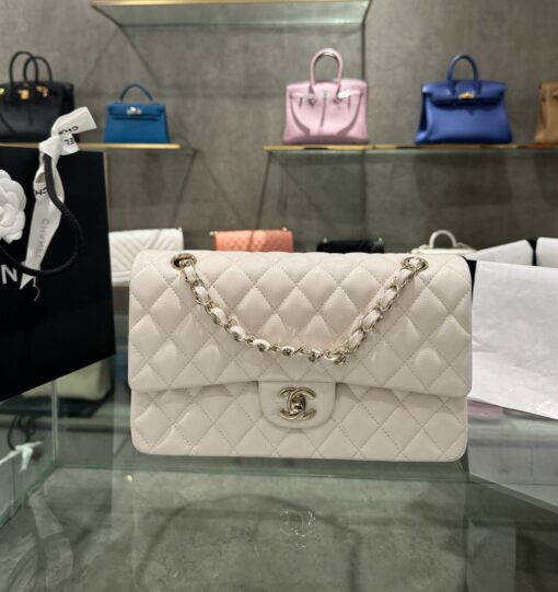 Chanel Classic Replica Handbag 11 Women White Calfskin 25cm