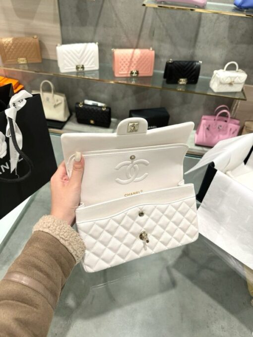 Chanel Classic Replica Handbag 11 Women White Calfskin 25cm - Image 5