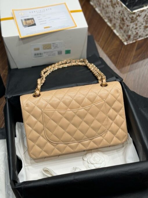 Chanel Classic Replica Handbag 11 Women Beige Gold Lock 25cm - Image 5