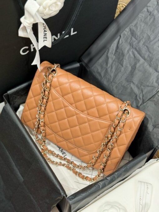 Chanel Classic Replica Handbag 11 Women Brown Gold Lock 25cm - Image 6