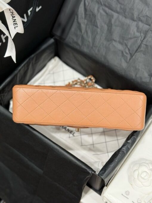 Chanel Classic Replica Handbag 11 Women Brown Gold Lock 25cm - Image 5