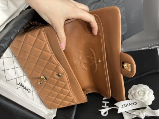 Chanel Classic Replica Handbag 11 Women Brown Gold Lock 25cm - Image 7