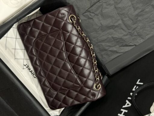 Chanel Classic Replica High Quality Grain Leather Handbag Gold Lock 25cm - Image 4