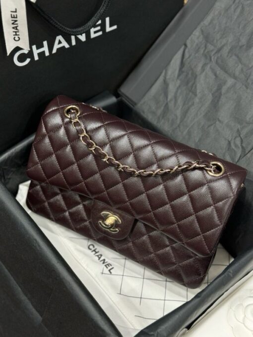 Chanel Classic Replica High Quality Grain Leather Handbag Gold Lock 25cm - Image 3