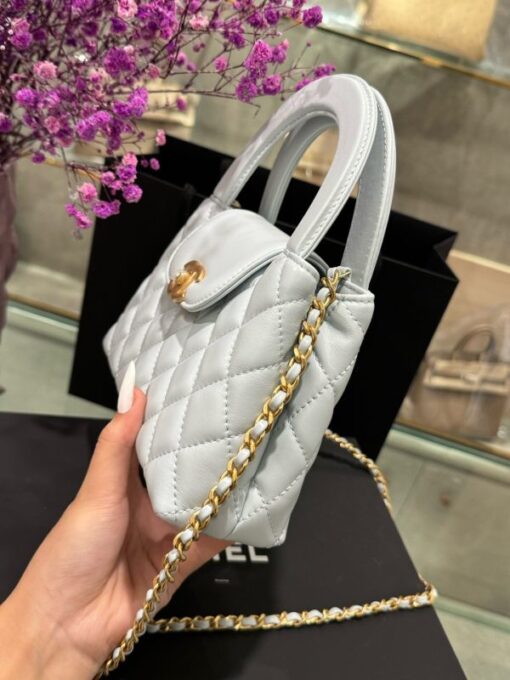 Chanel Kelly Like Auth Women’s Handbag Gray Smooth Leather 19x13x7cm - Image 5