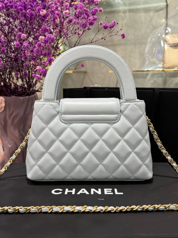 Chanel Kelly Like Auth Women’s Handbag Gray Smooth Leather 19x13x7cm - Image 4