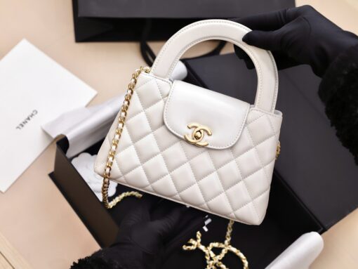 Chanel Kelly Replica 11 Women’s Handbag White Gold Lock 19x13x7cm