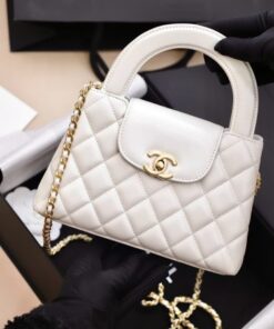 Alternative view of Chanel Kelly Replica 11 Women’s Handbag White Gold Lock 19x13x7cm