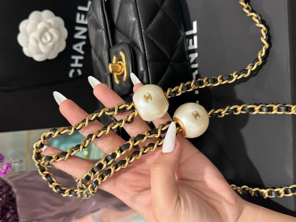 Super Quality Mini Chanel Handbag for Women Black with Gold Lock 17×11.5x5cm - Image 7