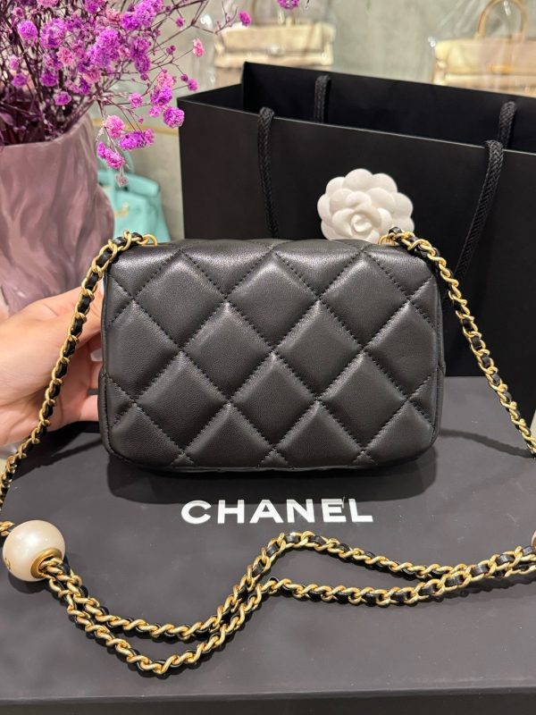 Super Quality Mini Chanel Handbag for Women Black with Gold Lock 17×11.5x5cm - Image 4