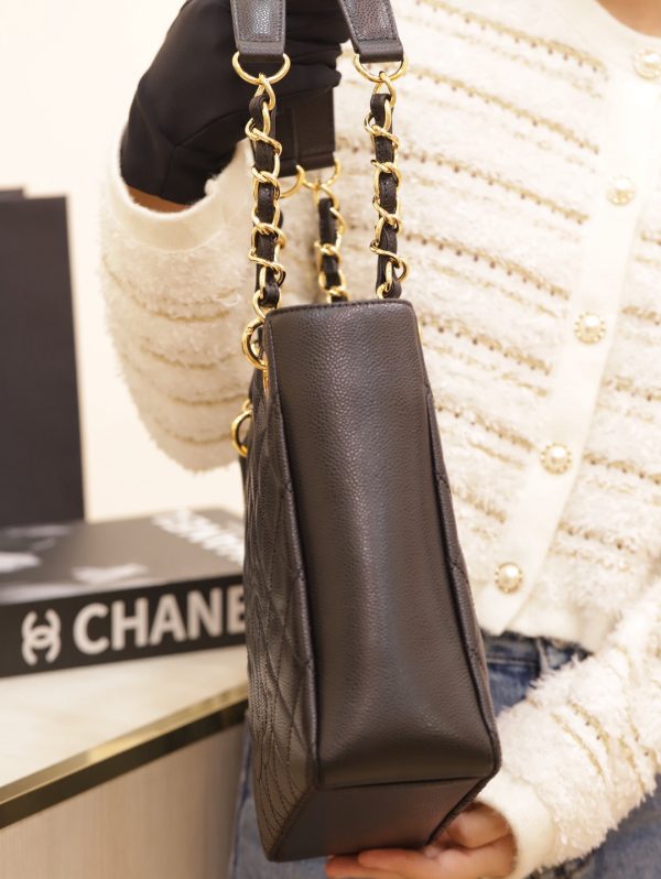 Chanel Petite Timeless Shopper Tote Women’s Calfskin Like Auth 24×25.5cm - Image 8