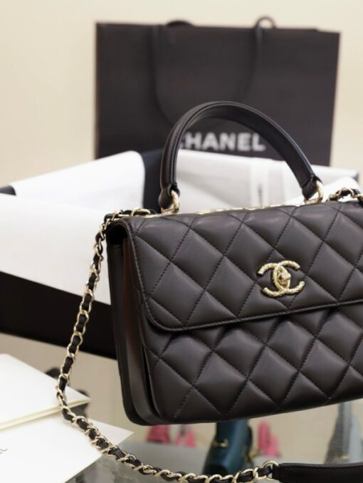 Chanel Trendy Replica 11 Women’s Handbag Black New Lock 25x17x12cm - Image 3