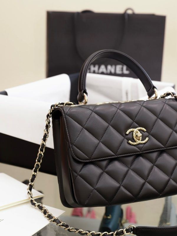 Chanel Trendy Replica 11 Women’s Handbag Black New Lock 25x17x12cm - Image 3