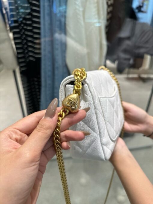 Chanel Classic Like Auth Crossbody Bag for Women White 20x14x8cm - Image 6