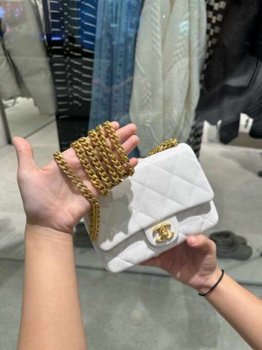 Chanel Classic Like Auth Crossbody Bag for Women White 20x14x8cm - Image 7