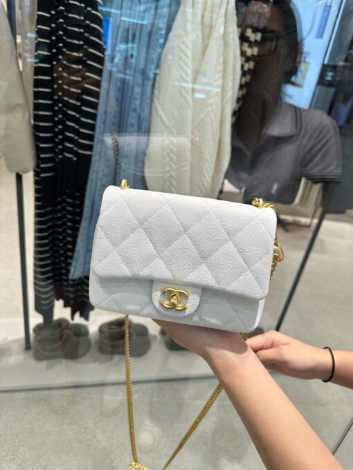 Chanel Classic Like Auth Crossbody Bag for Women White 20x14x8cm