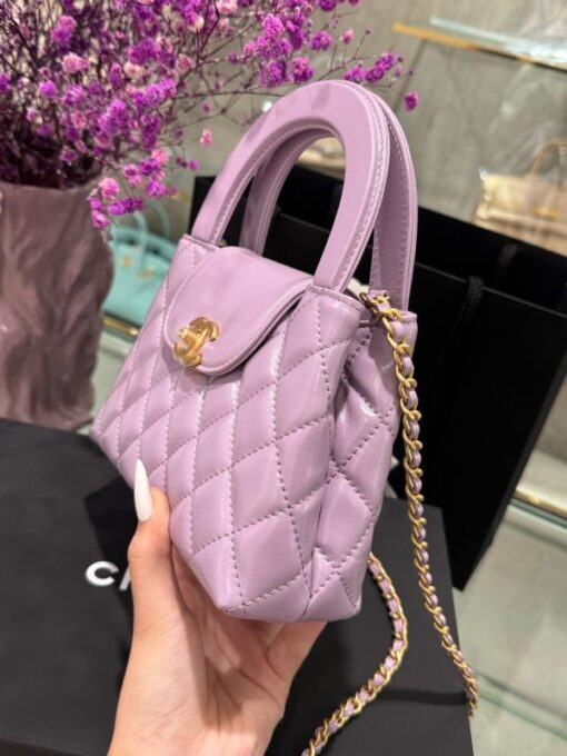 Chanel Kelly Women’s Purple Chain Strap Handbag 19x13x7cm - Image 6