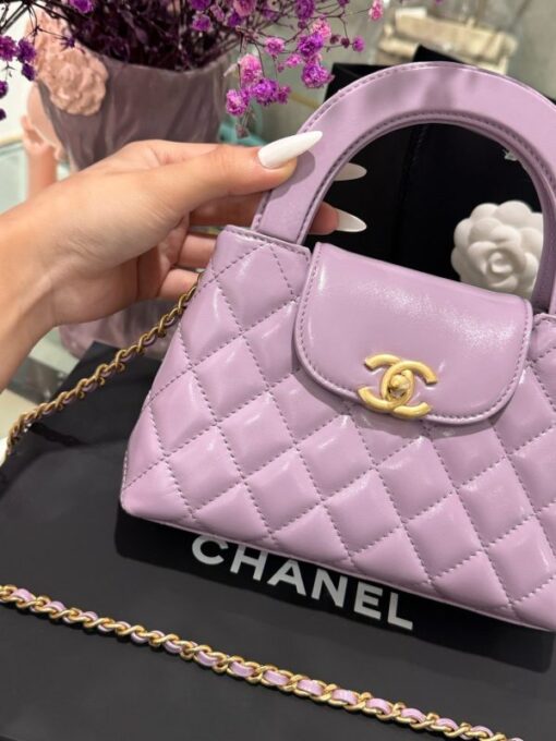 Chanel Kelly Women’s Purple Chain Strap Handbag 19x13x7cm - Image 4