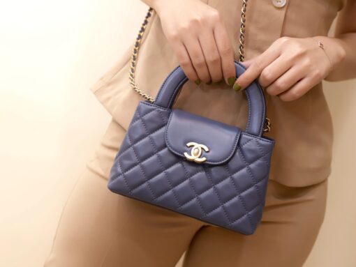 Chanel Kelly Like Auth Women’s Handbag Blue 19x13x7cm
