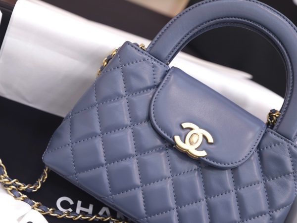 Chanel Kelly Like Auth Women’s Handbag Blue 19x13x7cm - Image 5