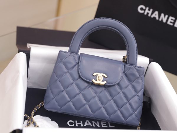Chanel Kelly Like Auth Women’s Handbag Blue 19x13x7cm - Image 3