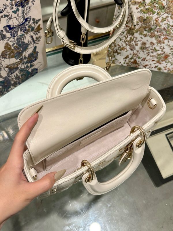 Dior Micro Lady D-Joy Like Auth Bag White Sun Pattern 26×13.5x5cm - Image 7