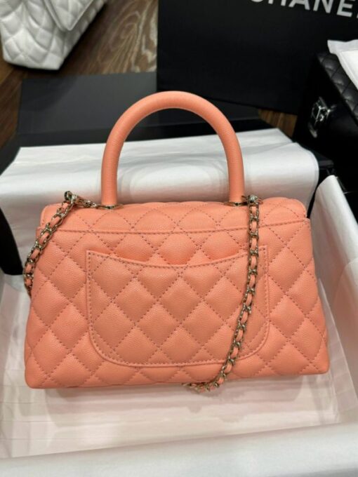 Chanel Coco Rep 1:1 High-end Women’s Handbag Orange Calfskin 24x14x10cm - Image 5
