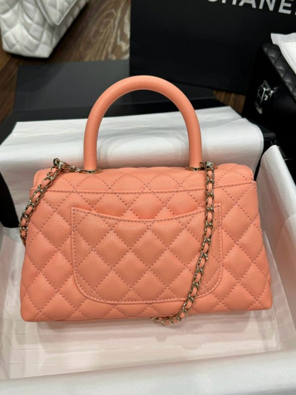 Chanel Coco Rep 1:1 High-end Women’s Handbag Orange Calfskin 24x14x10cm - Image 5