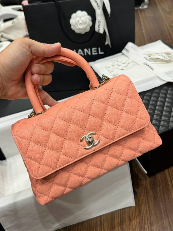 Chanel Coco Rep 1:1 High-end Women’s Handbag Orange Calfskin 24x14x10cm - Image 3