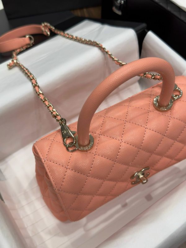 Chanel Coco Rep 1:1 High-end Women’s Handbag Orange Calfskin 24x14x10cm - Image 4