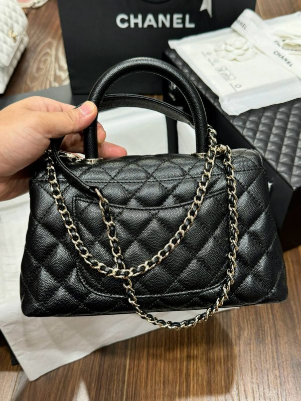 Chanel Coco Replica 1:1 Women’s Handbag Calfskin Black 24x14x10cm - Image 6