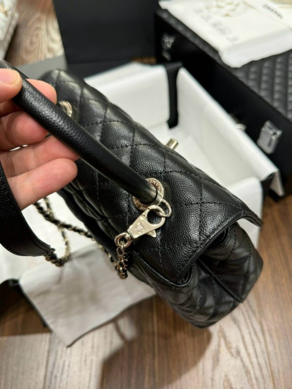 Chanel Coco Replica 1:1 Women’s Handbag Calfskin Black 24x14x10cm - Image 7
