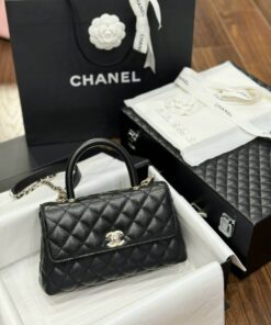 Chanel Coco Replica 1:1 Women’s Handbag Calfskin Black 24x14x10cm
