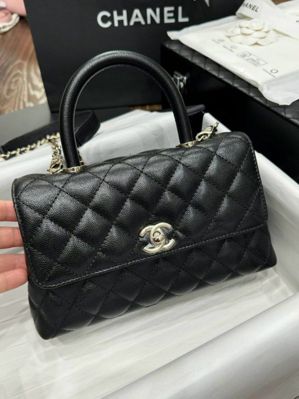 Chanel Coco Replica 1:1 Women’s Handbag Calfskin Black 24x14x10cm - Image 3