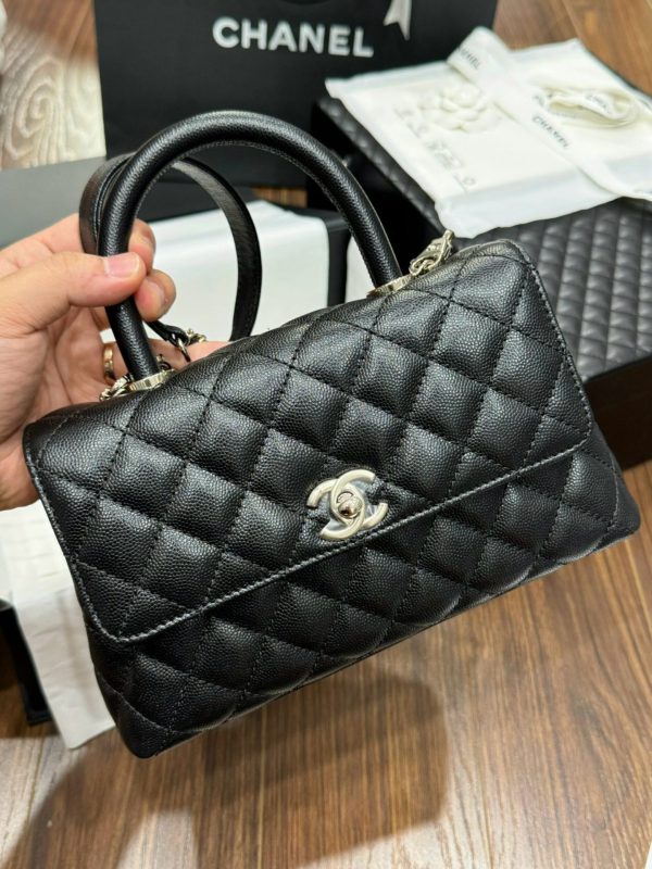 Chanel Coco Replica 1:1 Women’s Handbag Calfskin Black 24x14x10cm - Image 5