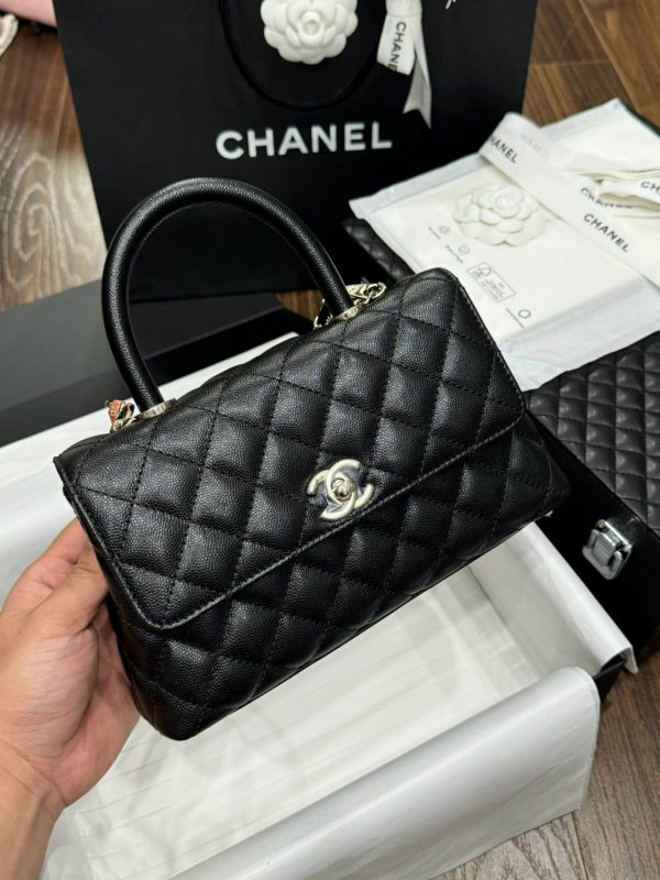 Chanel Coco Replica 1:1 Women’s Handbag Calfskin Black 24x14x10cm - Image 4